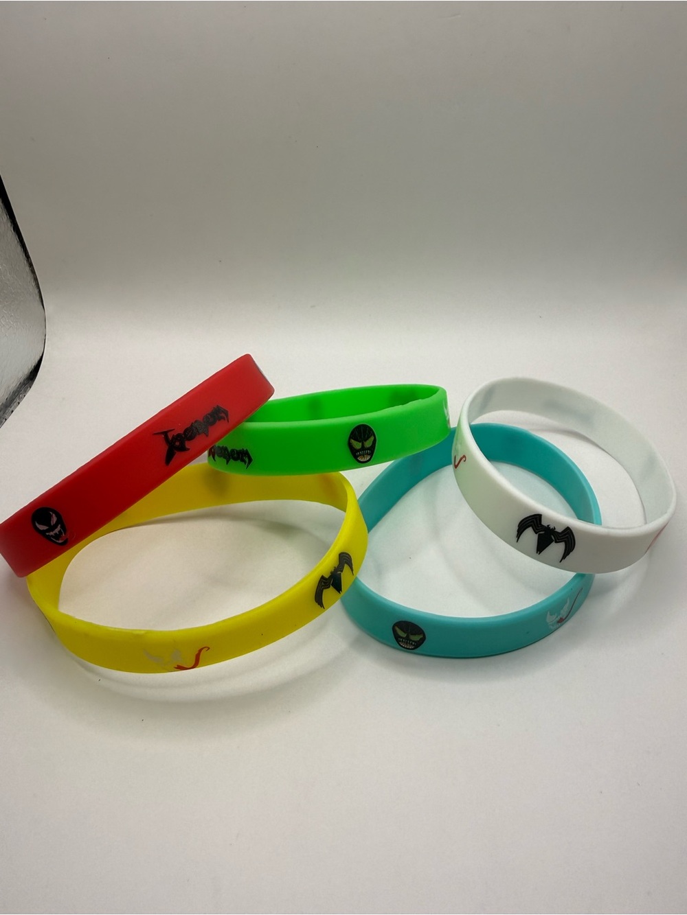 Silicone Colorful Marvel Bracelets Lot of (5) Batman & Venom Yellow Red & more